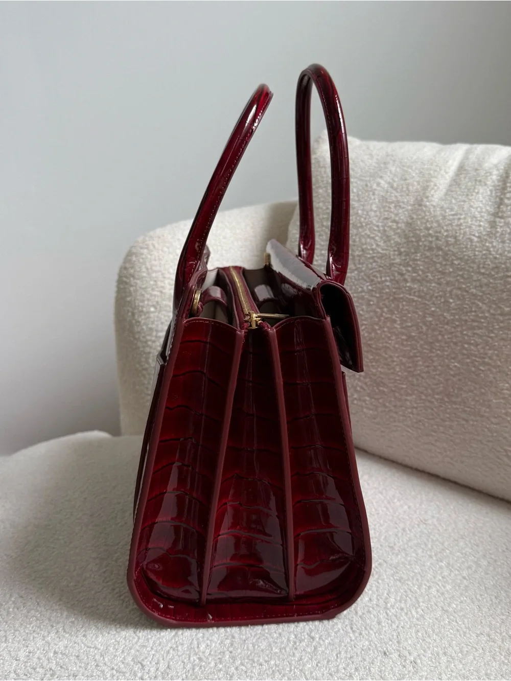 Mac Duggal - Large Croc-Embossed Leather Briefcase Bag With Gold Hardware